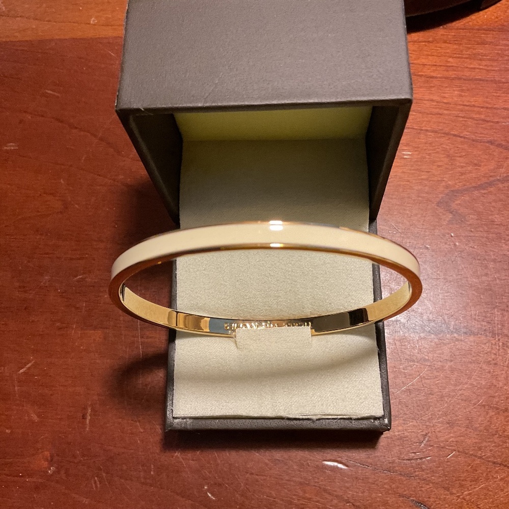 Vintage Kate Spade New York yellow gold toneIvory Bangle Bracelet